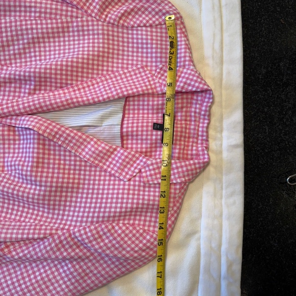 10P Pink and White Checkered Gingham Talbots Linen Blend Blazer - Picture 6 of 9